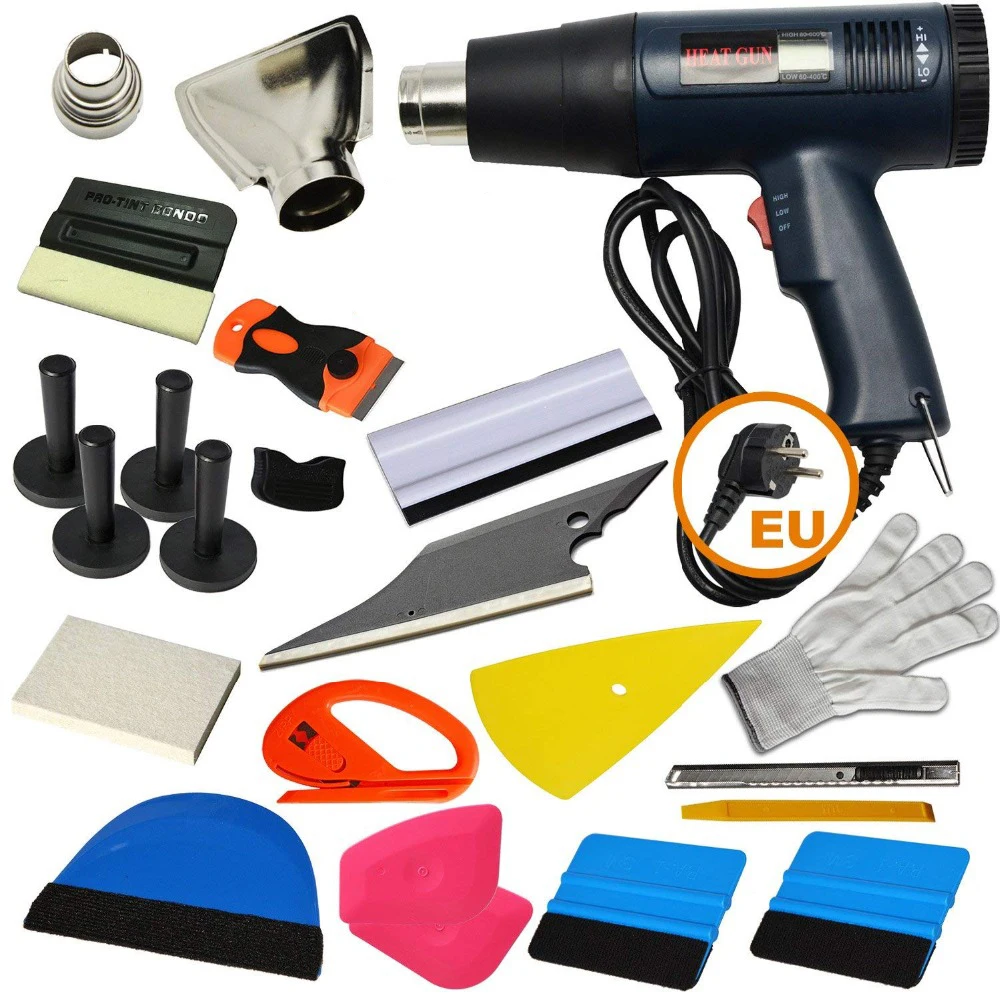 EHDIS US/EU/AU Electric Hot Gun Air Heat Guns Tools Kit Auto Window Tint Tool Car Sticker Film Wrapping Vinyl Car Wrap Tool Set