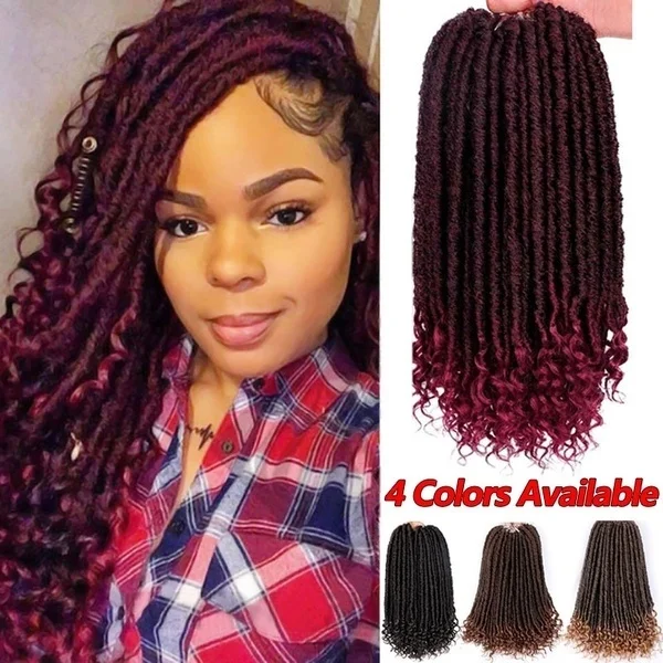 Мягкий Faux locs Curly вязание крючком косы остров богиня прическа Kanekalon Ombre