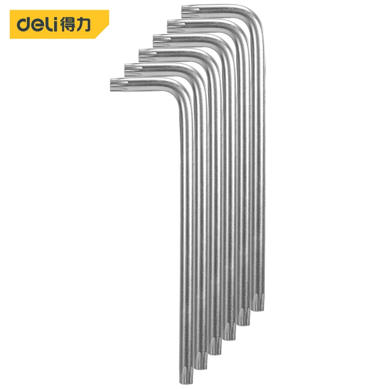 

Deli L-Type Double End Allen Hex Key Hexagon Wrench Set T40 Torx Head Spanner Hexagonal Hand Tool Flower Head Wrench Screwdriver