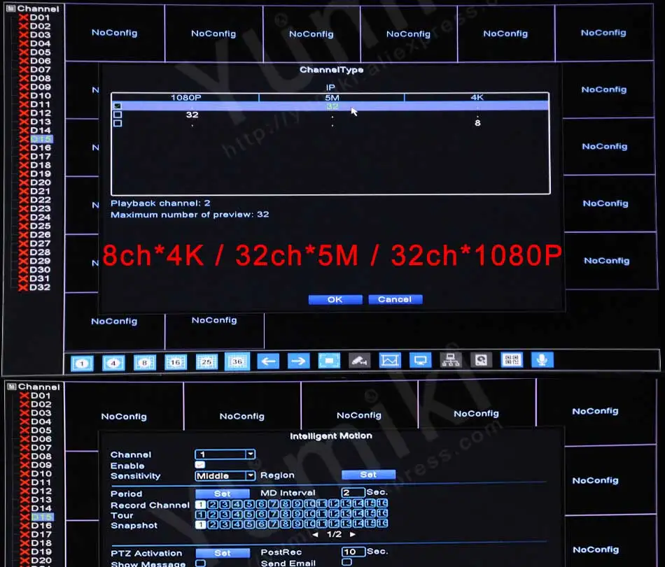 H.265+/H.264 8ch* 4 K/32ch* 5.0MP/32ch* 1080P сетевой видеорегистратор 1080 P/720 P ip-камера ONVIF CMS XMEYE 2* SATA HDD