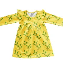 Весенняя детская одежда для маленьких девочек Хлопковое плиссированное платье с подсолнухами изысканное платье до колена с цветочным рисунком