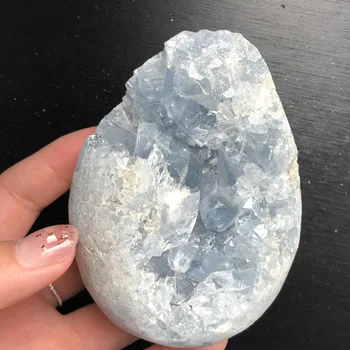 

1Pcs Rare Top Grade Gorgeous Sky Blue Celestite Egg Geode Rough Reiki Crystal