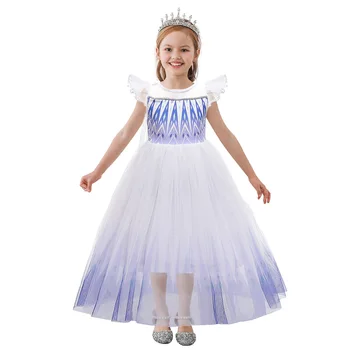 

Summer for Frozen 2 Elsa Girls Princess Dress Sequined Kids Anna Cosplay Dress Up Halloween Costumes Kids Party Dress 3-10 Years