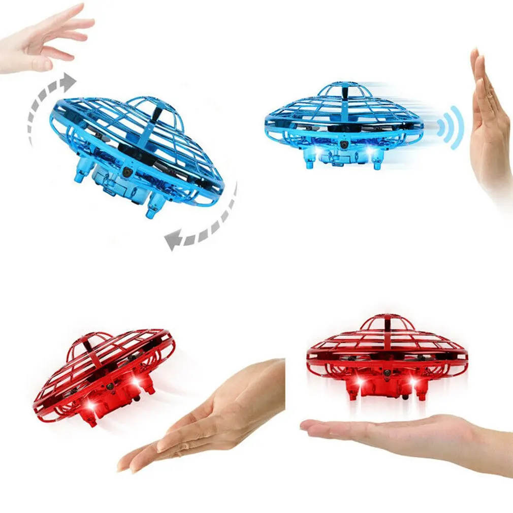 Mini Drone UFO Hand Operated RC Helicopter Quadrocopter Dron Infrared Induction Aircraft Flying Ball Toys For Kids