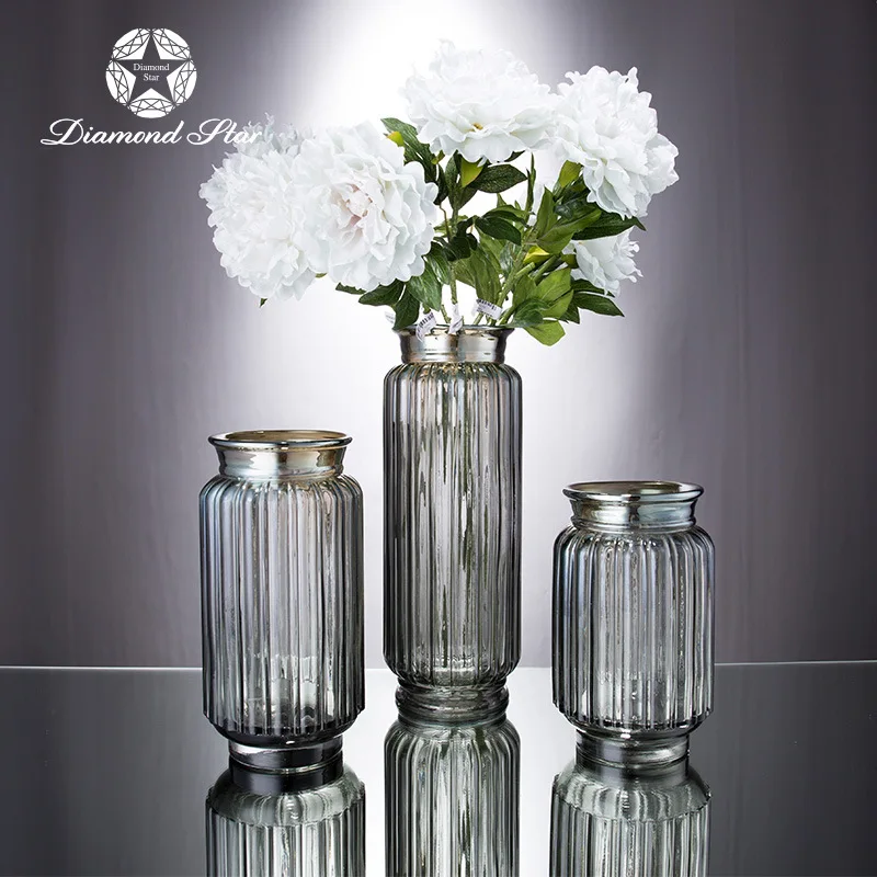 

Diamond Star Creative Glass Vase Grow in Water Minimalist Modern Flower Container Living Room Decoration Crafts Ornament Wholesa
