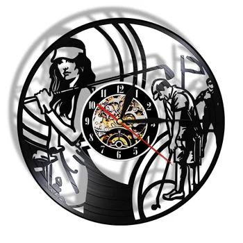 

1Piece Golf Hobby Themed Vinyl Record Clock Golf Exclusive Wall Clock Made Of Vinyl Record Golf Sports Club Art Deor