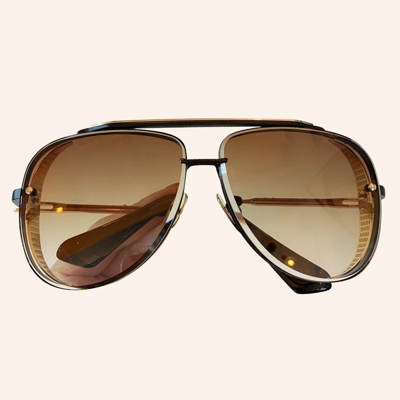 No.5 Sunglasses Высокое качество пилот солнцезащитные очки для мужчин с фирменным дизайном Зеркальные Солнцезащитные очки женские UV400 - Цвет линз: No.5 Sunglasses