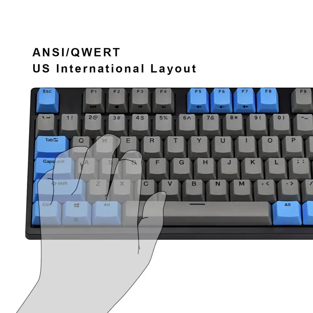 Durgod Телец k320 87 клавиш игровая механическая клавиатура pbt usb type-c Проводная клавиатура Вишневый коричневый синий красный серебристый бесшумный красный