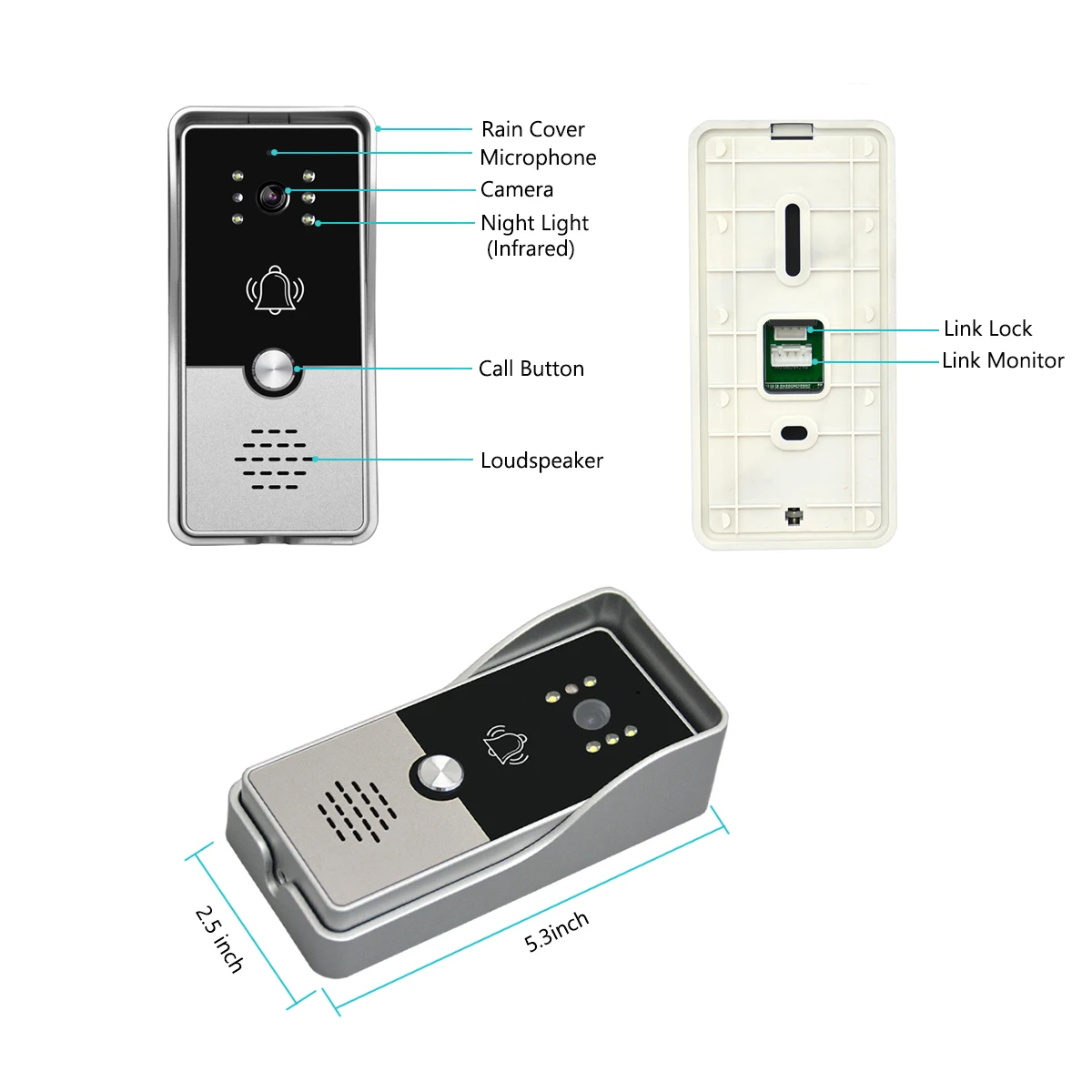 Inch Wired Video Intercom System Video Door Phone Doorbell Kits for  Houses Apartment Home Entry System Support Unlock 2-Lock AliExpress