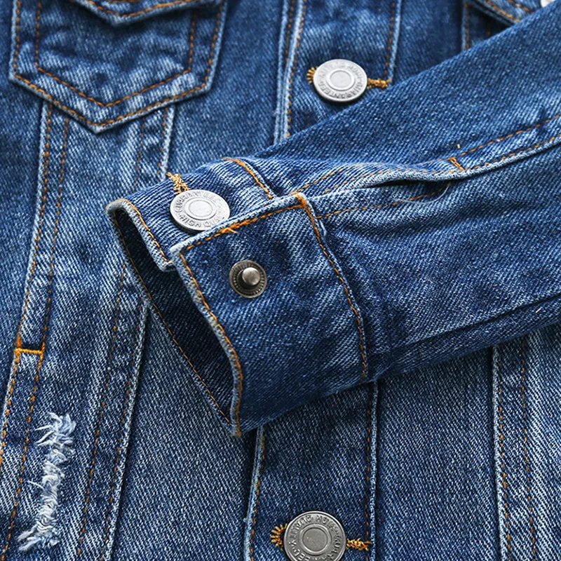 Spring New Fashion 3 4-10 12 Years Teenager Children Clothing Baby Coat Tops Handsome Kids Boys Autumn Holes Denim Jackets