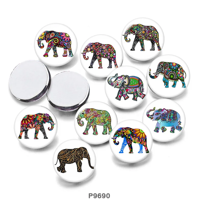 Круглый стеклянный кабошон Elephant 12 мм/18 мм/20 мм/25 мм/30 мм фурнитура P9690 | Украшения и