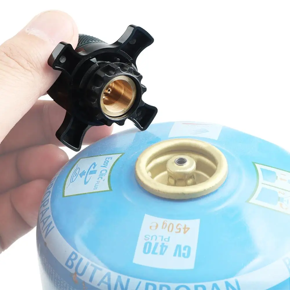 Outdoor Camping Stove Adapter EN417 Screw Type Gas Cyclinder Input Easy-Clic Non-threaded Gas Canisters Output 1