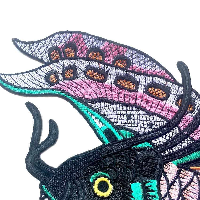 1 шт. Новое поступление большие цветные вышитые нашивки с рыбками аппликация для