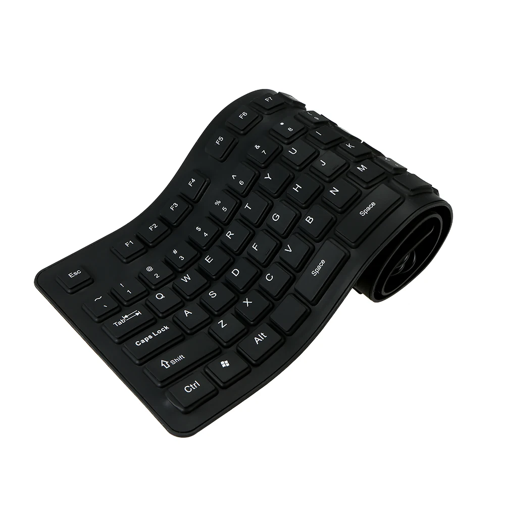 108 Keys USB Silicone Flexible Foldable Keyboard Waterproof Dustproof USB Silent Keys For Laptop Desktop Keyboard