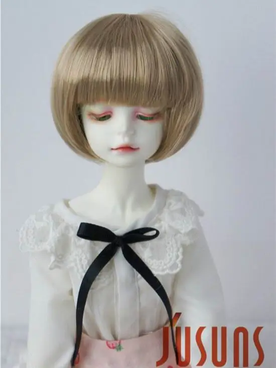 7-8" Doll Wigs Long Braids Synthetic Mohair BJD Wigs 1/4 Full Bang Toy Hair MSD