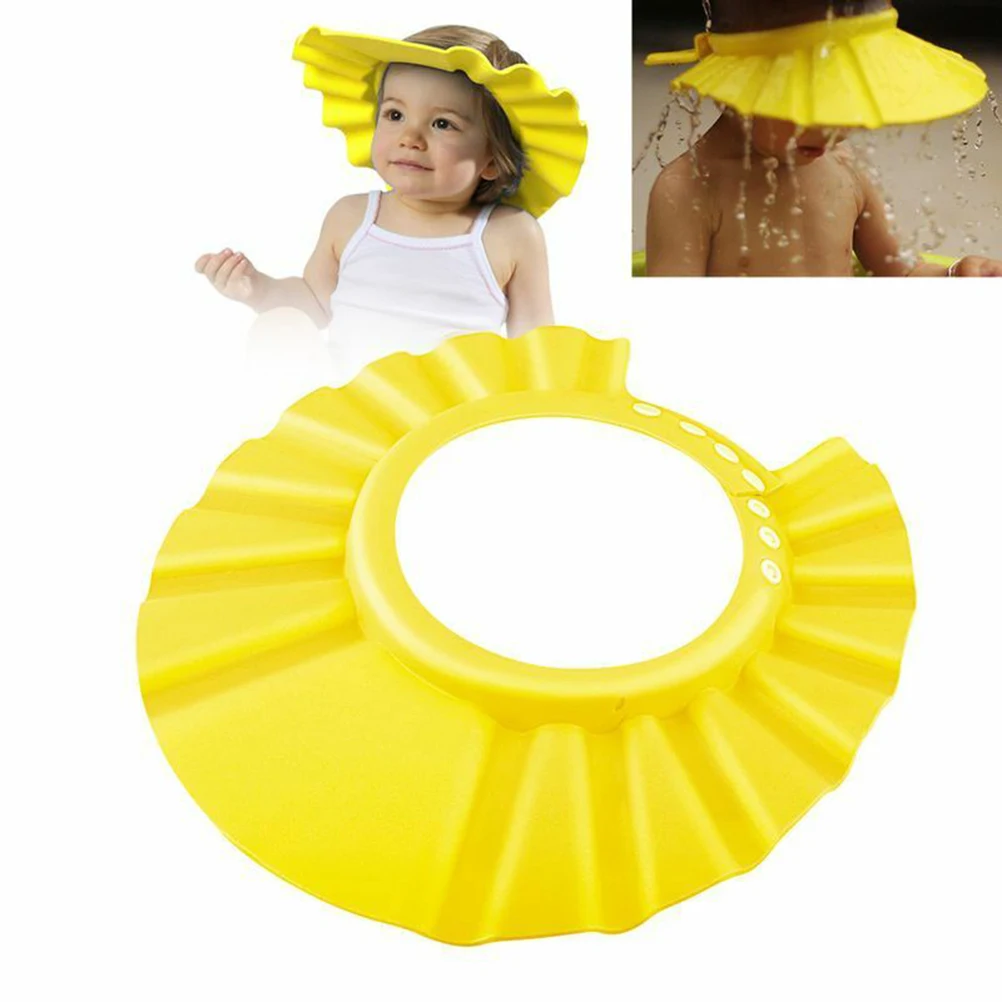 Bath Wash Hair Cap Ear Protection Children Shampoo Cap Shower Caps Baby Shower Shield Hat Safe Soft Hat Adjustable