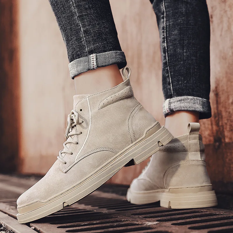 

Hight-top Martin Boots Men's British-Style Genuine Leather Fashionable Boots 2019 New Style Winter Korean-style Casual Worker Bo