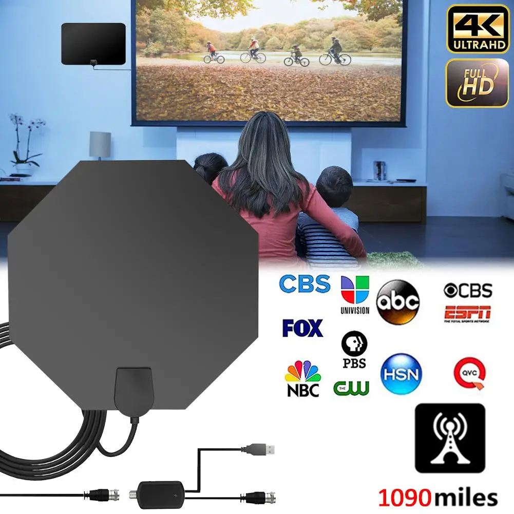 Внутренняя усиленная антенна 4K цифровая HDTV антенна ТВ коробка ТВ антенна HD ТВ антенна ТВ сигнал антенна приемника