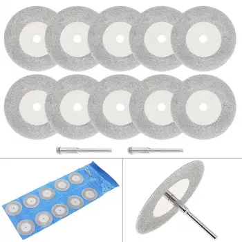 

TORO 12pcs/set 50mm Diamond Cutting Discs & Electric Drill Saw Blade with 3mm Rotary Shank Suitable for Cutting Tool