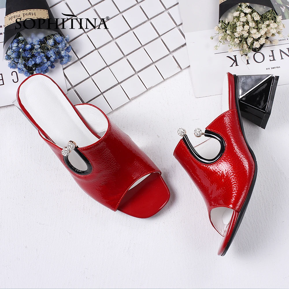 SOPHITINA/женские дизайнерские шлепанцы ручной работы с жемчужным украшением на