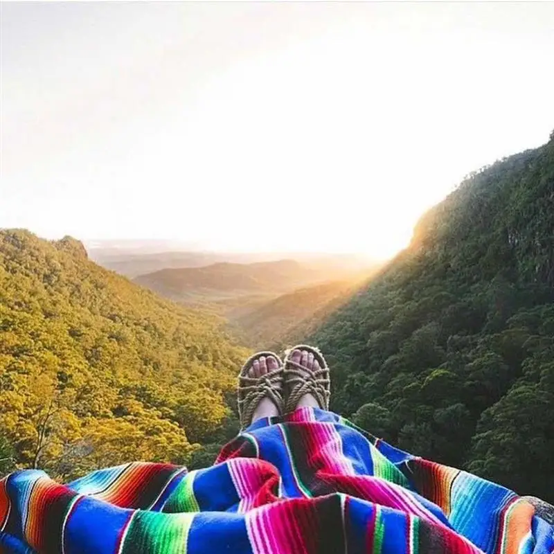 Многоцветное мексиканское одеяло богемное покрывало для дивана, дивана, кровати, пляжный коврик для пикника, коврик для йоги, цветное покрывало, скатерть