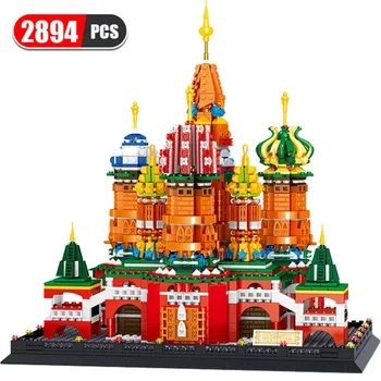 

City View Cathedral Pilgrimage House Building Block Church Architecture Pray Palace Bricks Toys Creator Christmas Gift For Kids
