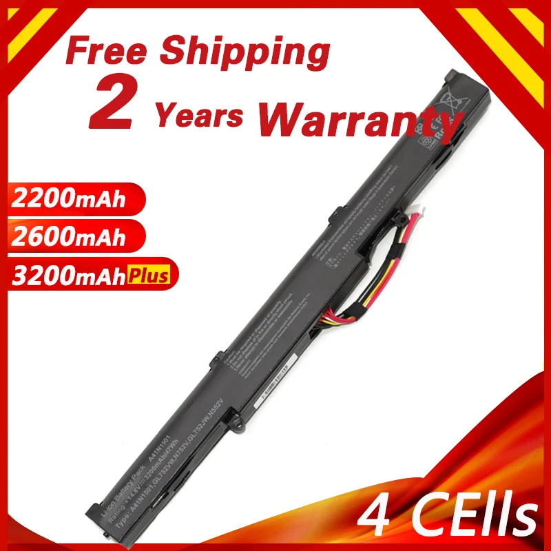 Najtaniej Goloolo 4 komórki bateria do laptopa asus A41N1501 GL752JW GL752 GL752VL GL752VW N552 N552V N552VW N752 N752V N752VW serii
