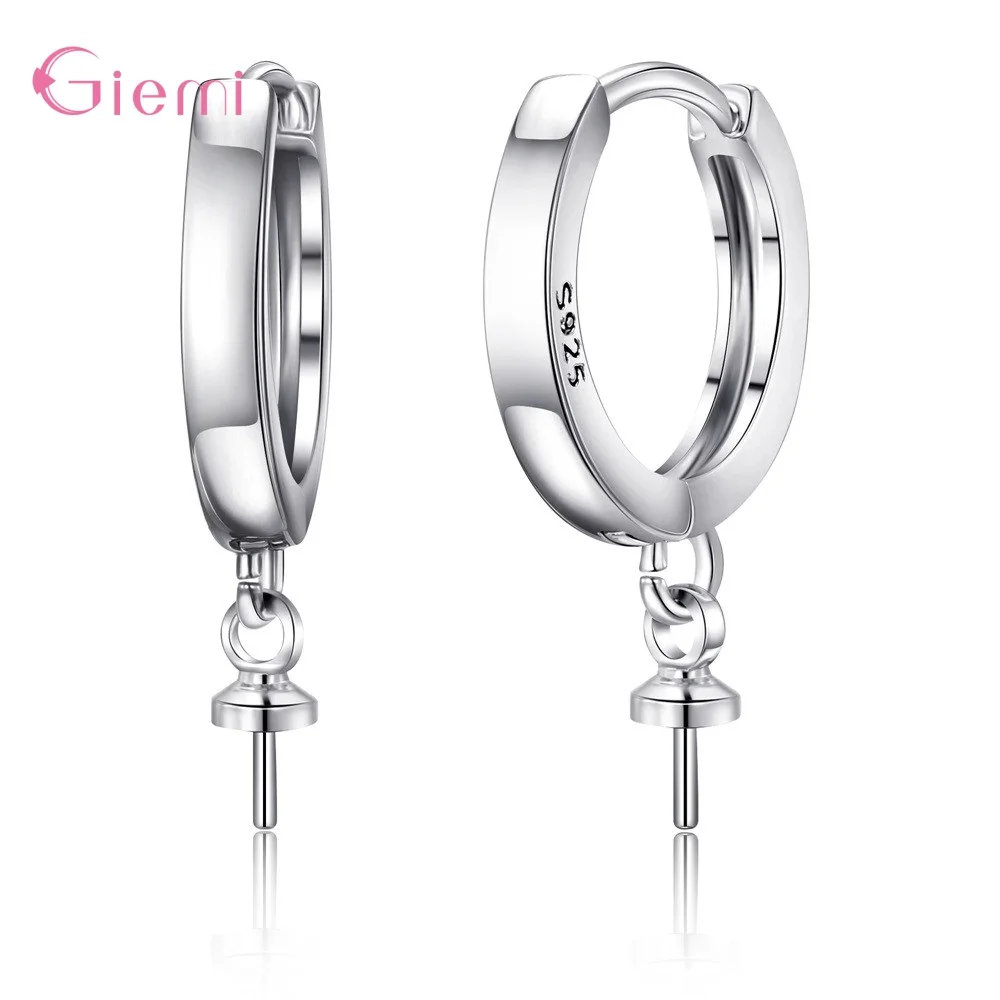 

Trendy Simple 925 Sterling Silver Earring Hooks Wire Settings Base Hoops Earrings For DIY Jewelry Making Supplies Bijoux