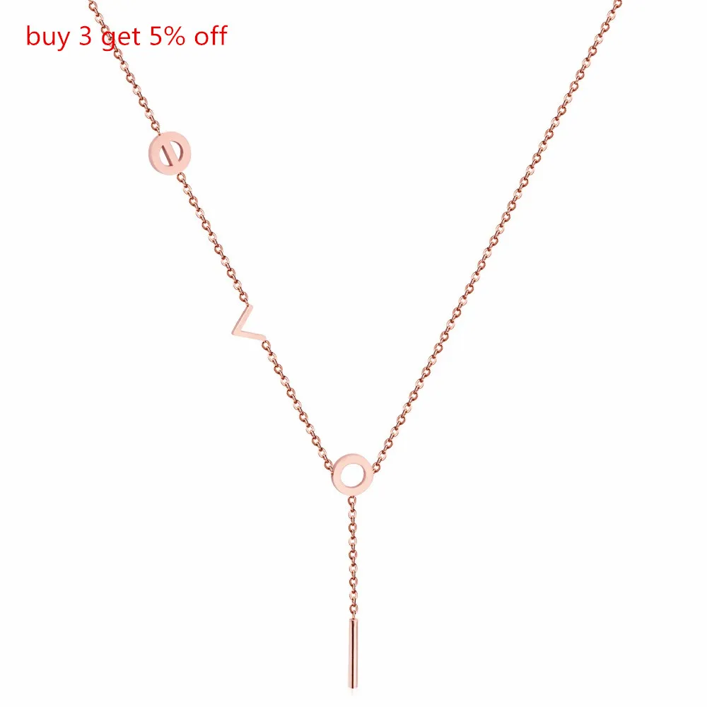Модные ювелирные изделия LUXUKISSKIDS ожерелья с подвесками Love из розового золота для