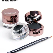 Music Flower Водонепроницаемый пудра для бровей и подводка для глаз стойкий гель для ногтей коричневый+ черный Цвет карандаш-подводка для глаз крем набор для макияжа