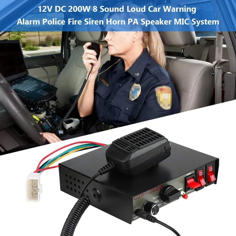 Автомобильная сигнализация рога Мегафоны электронный Динамик, 12V 200W 180Db громкий автомобильный политики Сирена+ Mic PA Динамик Предупреждение регулируемый