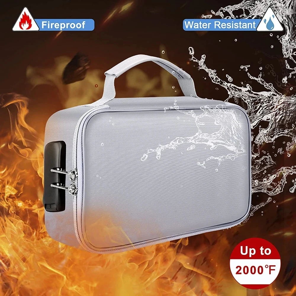 Borsa per documenti borsa per documenti a 3 strati impermeabile ignifuga  con custodia per archiviazione da viaggio portatile sicura per documenti  Mini laptop - AliExpress