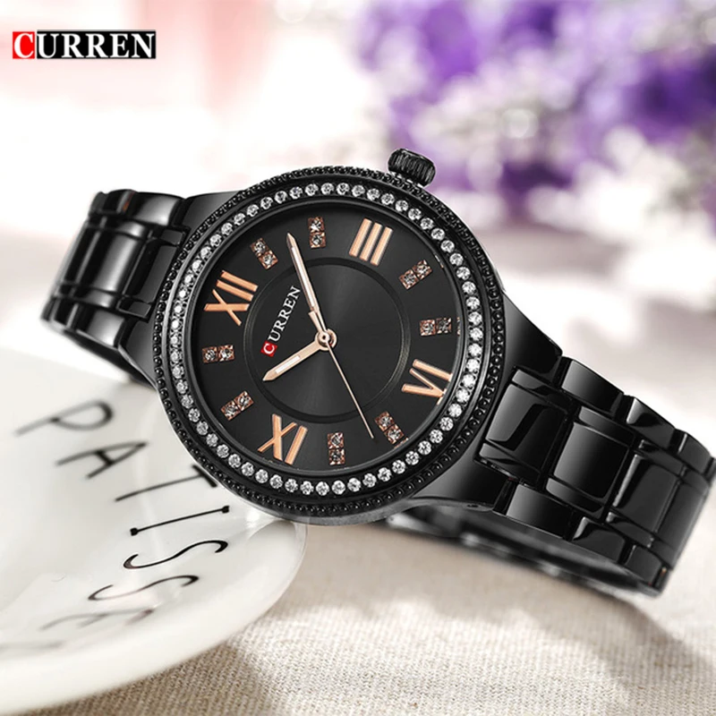 

CURREN watches women fashion luxury watch fashion All Stainless Steel High Quality Diamond Ladies Watch Women Rhinestone Watches