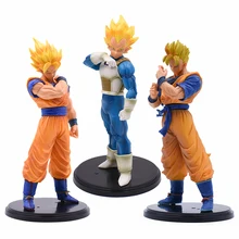 3pcs/Set Dragon Ball Z Son Goku Gohan Vegeta Action Figure PVC Model Toy Anime Resolution of Soldiers goku Figure Toys For Kids japan anime dragonball dragon ball z original megahouse desktop real mccoy complete toy figure son goku 01 repaint no 02