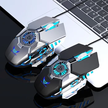 

Gaming Mouse with Cooling Fan 1000-1600-6400 DPI Optical Mice for PC Gamer Laptop Desktop Professional Computer Mouse