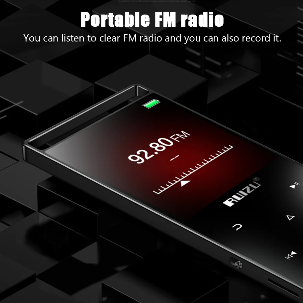 Ruidu D01 MP3-плеер USB 4 ГБ/8 ГБ Bluetooth динамик Сенсорная Кнопка MP3 рекордер HiFi плеер FM Электронная книга Видео шагомер музыкальный плеер