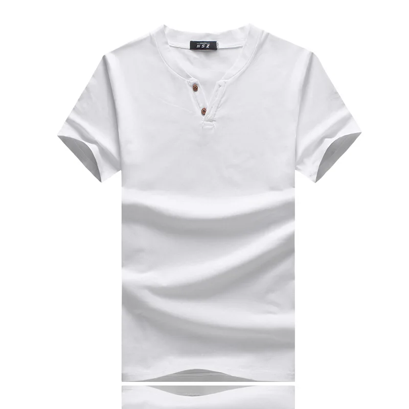 

EBay AliExpress Large Size Summer Slim Fit JD Two-Button Elastic Short Sleeve MEN'S T-shirt Japanese-style