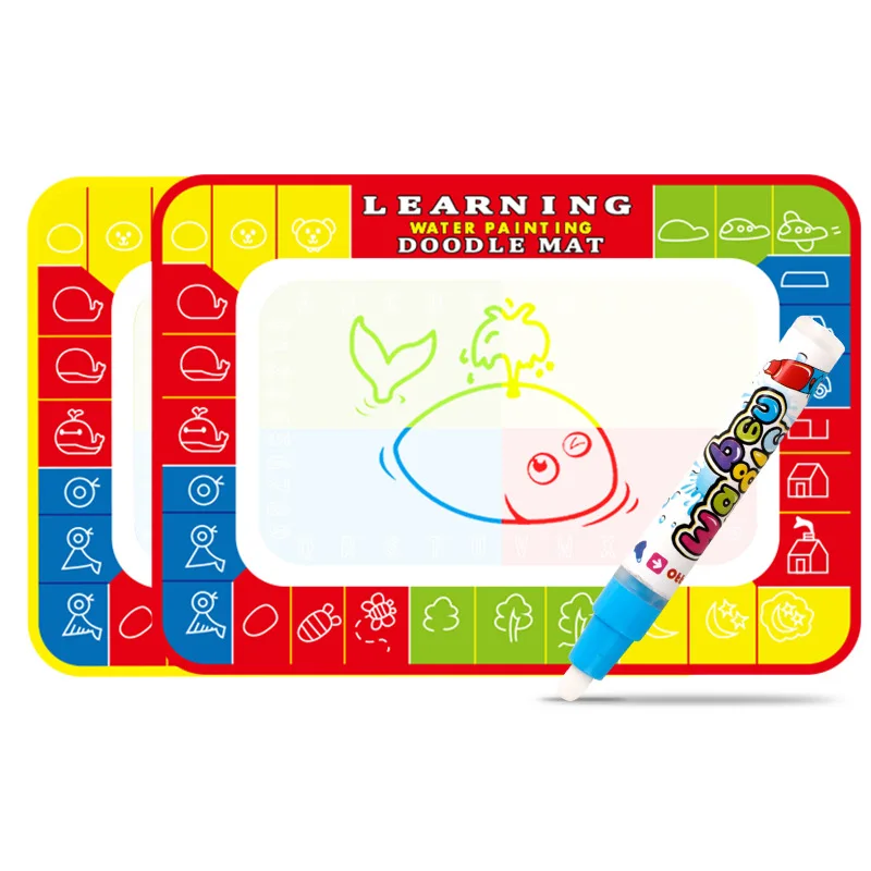 

30X2 Children Magic Educational Graffiti Small Four Colors Water Canvas Painting Graffiti Doing Homework Blanket 0 with 1 Pen