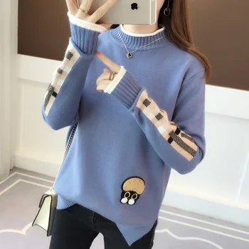 

2019 core-spun yarn, new autumn and winter long-sleeved shirt, sweater, sweater, and sweate women sweater