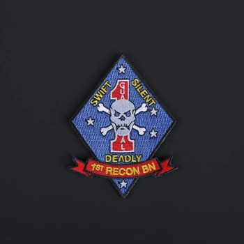 

US Navy Marine Corps First Division Scout Camp Military Patch Swift Silent Deadly 1st Recon Bn Chapter Badge For Clothes Bags