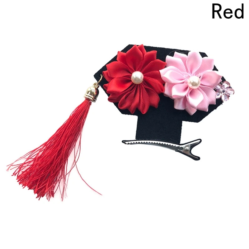 Chinese TV Qing Dynasty Hair Accessories Kids Barrette Pearl Princess Hair Clips Girls Mini Tassel Flower Hairpins