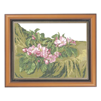 

Apple Flowers Chinese Cross Stitch 14CT 11CT Print Canvas Embroidery Kits Diy Handmade Needlework Sets Home Decoration Paintings