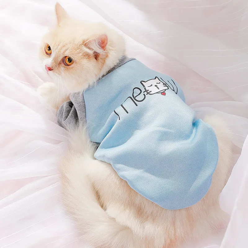 Одежда для кошек милая маленькая кошка собака забавная молочная синяя котенок