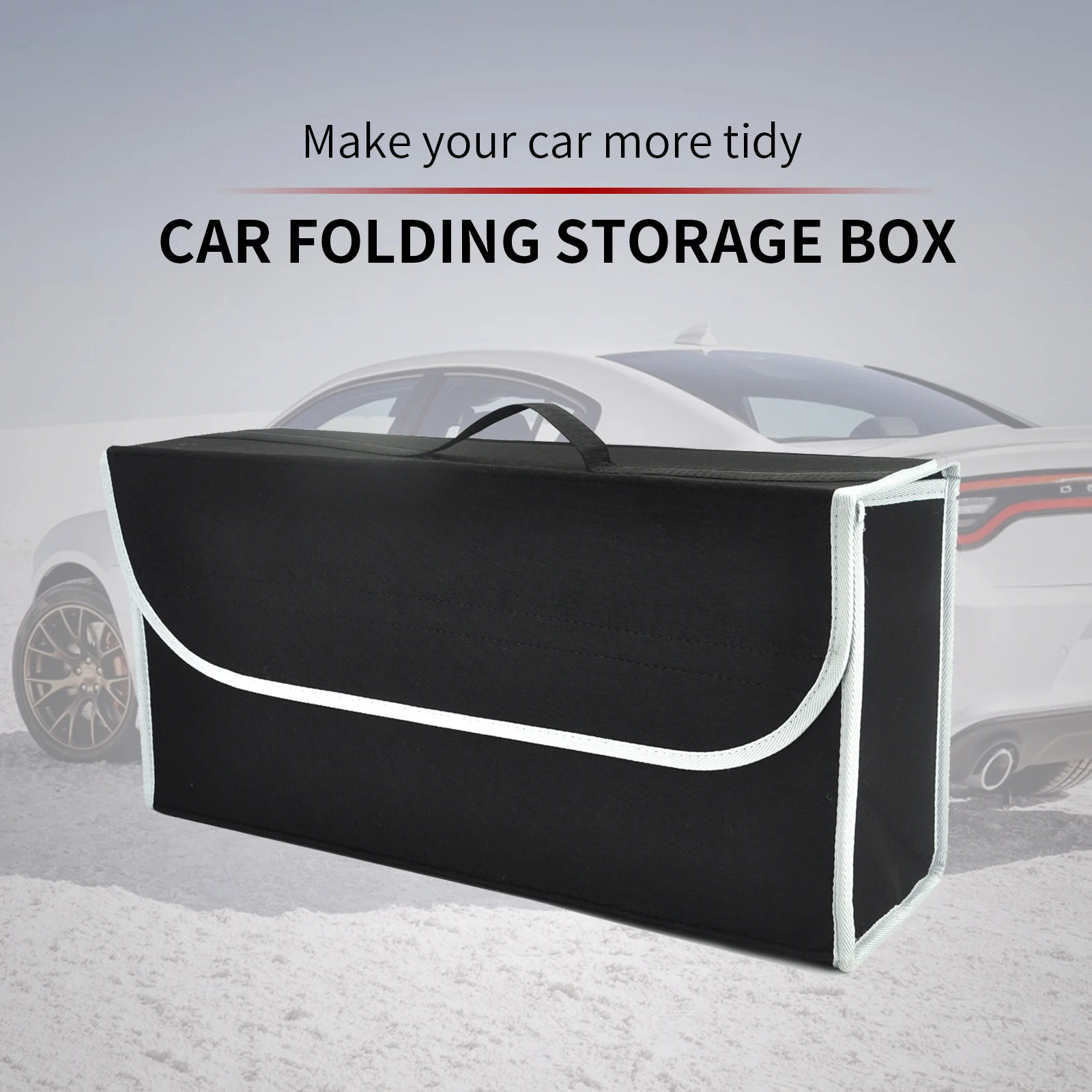 

Большой портативный складной органайзер для багажника автомобиля, коробка для хранения из войлочной ткани, чехол, контейнер для хранения в салоне автомобиля, противоскользящий