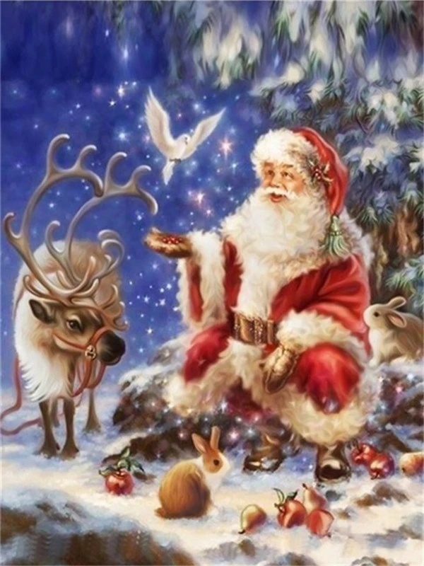 AZQSD 5D алмазная картина Санта Клаус полная квадратная картина Стразы Рождественский подарок Алмазная вышивка украшение дома - Цвет: 7872
