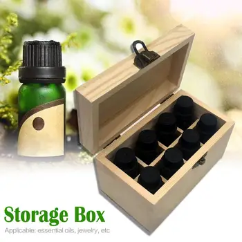 

8 Grids Compartments Essential Oil Bottle Storage Box Eco-friendly Solid Wood Oil Bottle Organizer Case Packing Wooden Box