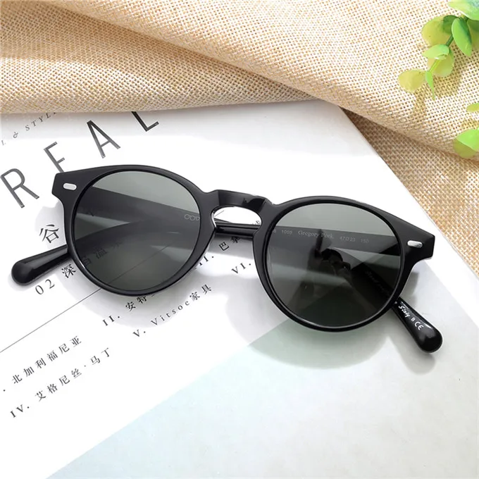 Gregory Peck, фирменный дизайн, мужские и женские солнцезащитные очки, винтажные, поляризационные, солнцезащитные очки, известный бренд, OV5186, Ретро стиль, солнцезащитные очки - Цвет линз: Black VS Green 47
