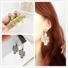 Timlee E292 новая индивидуальность личности выдолбленные Кактус Цветок сплава серьги-гвоздики оптом