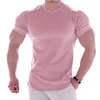 2022 Summer Sports t shirt Men Gyms Fitness Short sleeve T-shirt Male quick-dry Bodybuilding Workout Tees Tops Men clothing ► Photo 1/6