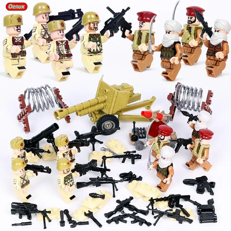 Soviet Army 2 Oenux, новая мировая война 2, армейские солдатики, военный строительный блок, WW2, американские советские мини-солдатики, фигурки, MOC блок, кирпичная игрушка для детей - Цвет: Soviet Army 2